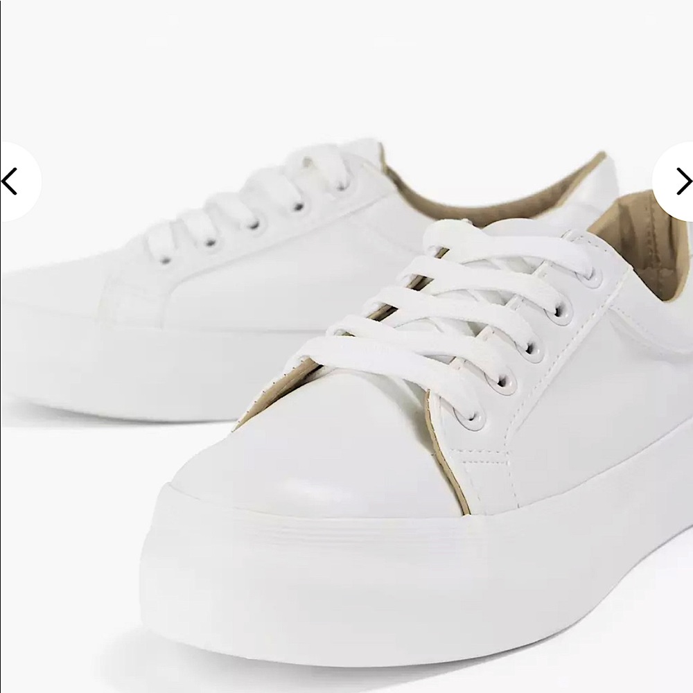 Missguided White Faux Leather Flatform Sneakers
